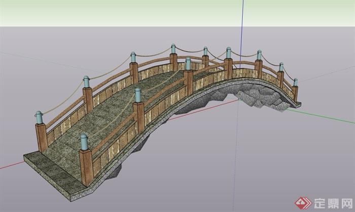 详细完整的古典拱桥设计su模型