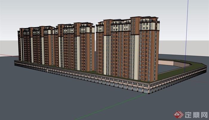 某商铺住宅建筑楼设计模型