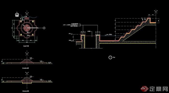 详细的跌水池设计cad施工图