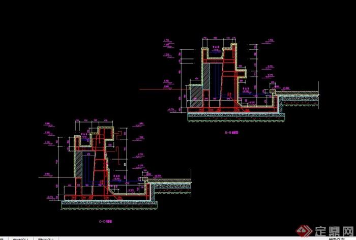 某详细的跌水池设计cad施工图