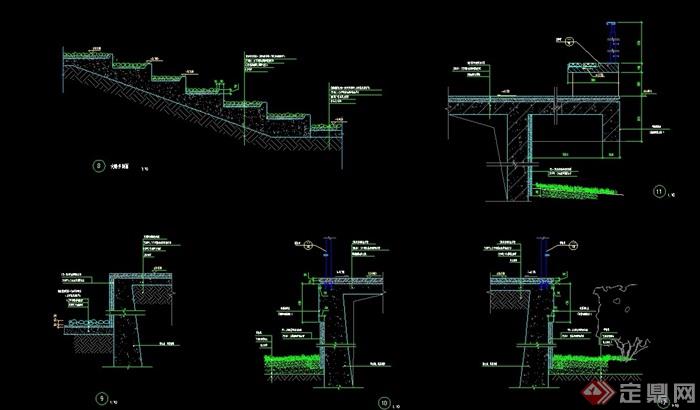 现代台阶踏步设计cad施工图