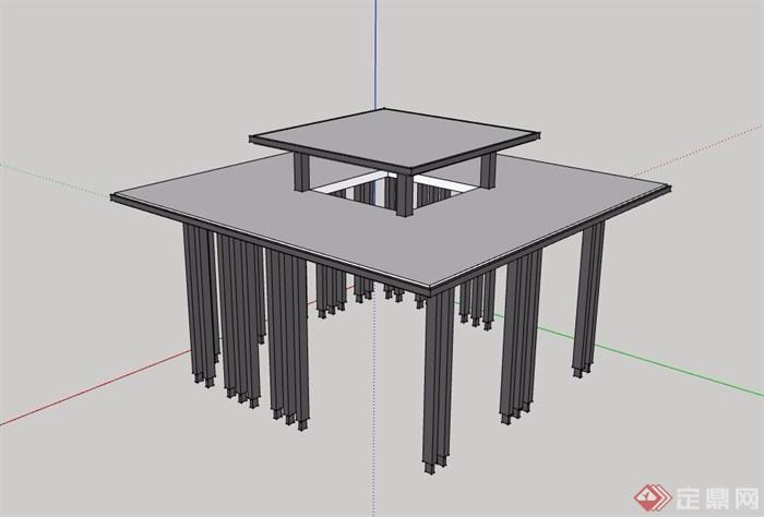 园林景观节点亭子设计su模型