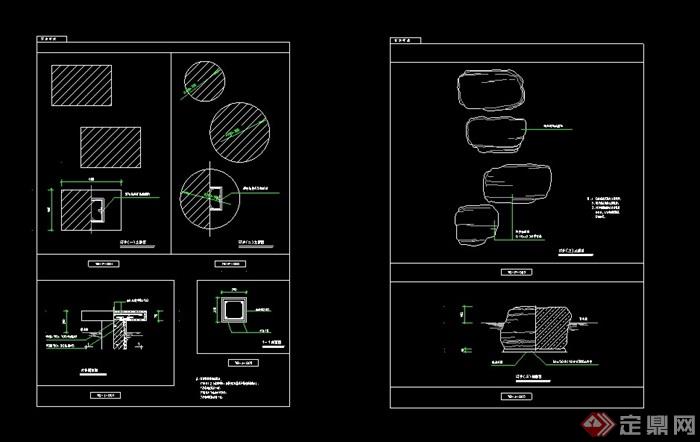 园林景观汀步铺装设计cad施工图