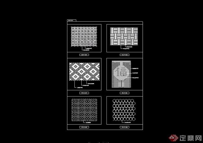 6种地面铺装cad施工图
