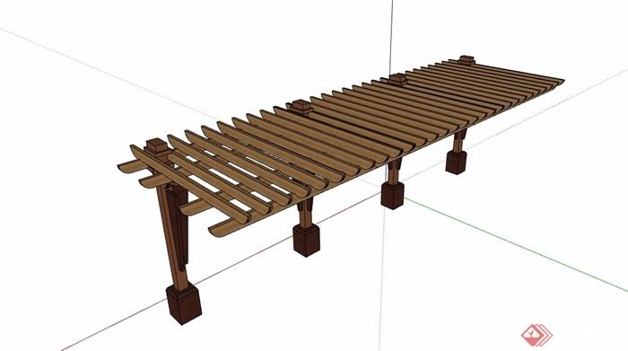 全木质廊架素材设计su模型