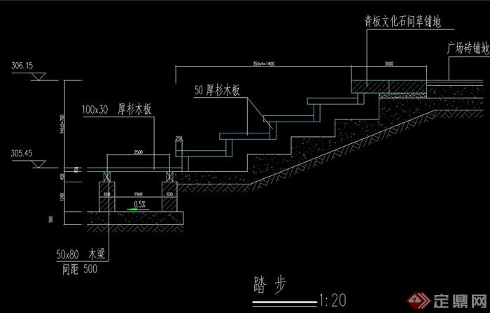 现代详细的台阶cad施工图