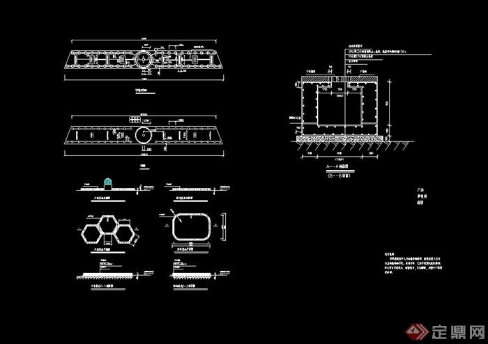 详细的喷泉水池景观cad施工图