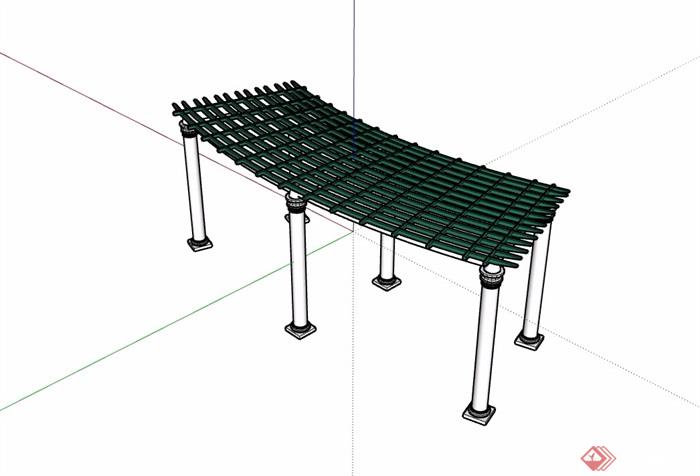 详细的欧式廊架素材su模型
