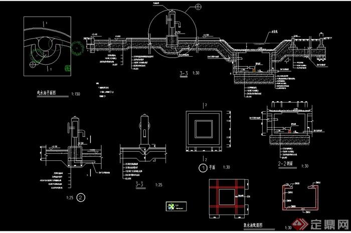某详细的戏水池设计cad施工图