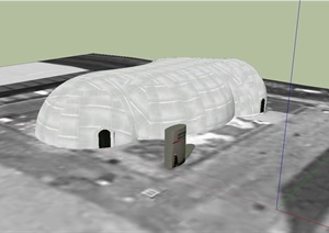 世界气象馆建筑设计SU(草图大师)模型