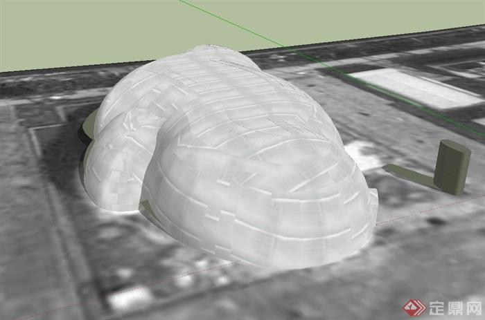 世界气象馆建筑设计su模型(2)