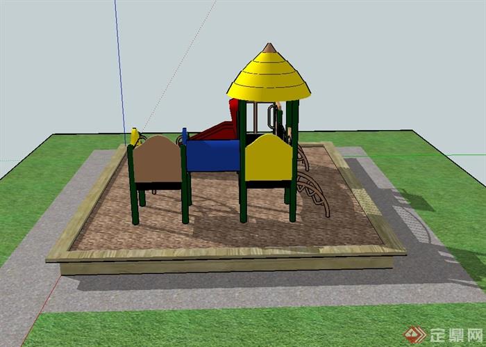 儿童游乐场地及游乐设施设计su模型(1)