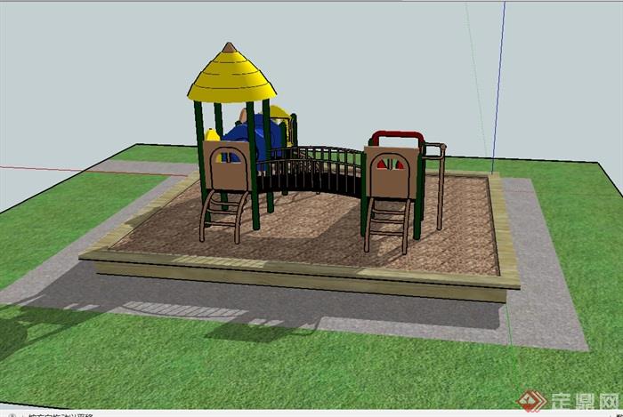 儿童游乐场地及游乐设施设计su模型(2)