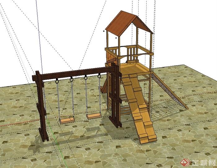 儿童公共游乐设施设计su模型(3)