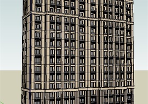 新古典风格住宅公寓建筑设计SU(草图大师)模型