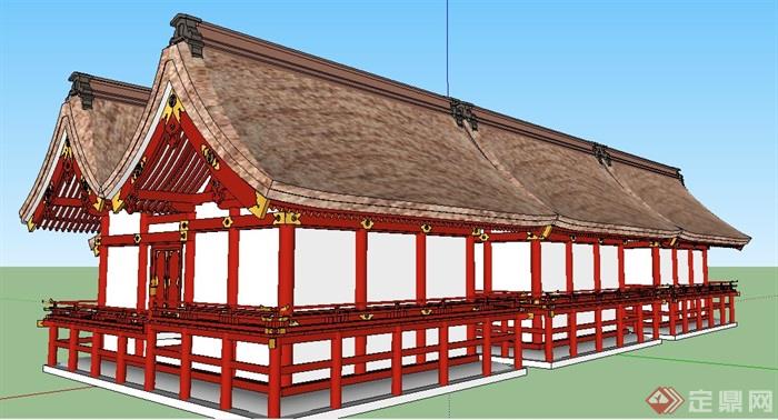 日式风格古建筑设计素材su模型(2)