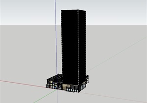 某高层商业办公综合楼设计SU(草图大师)模型