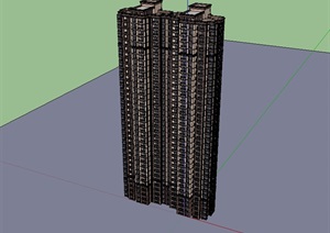 高层小区居住建筑楼SU(草图大师)模型