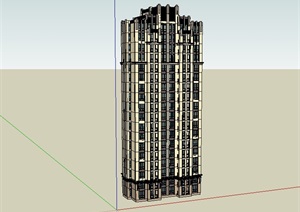 某高层小区居住楼建筑SU(草图大师)模型