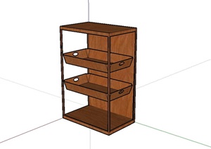 某室内置物木柜设计SU(草图大师)模型