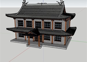 某双层民居建筑楼设计SU(草图大师)模型