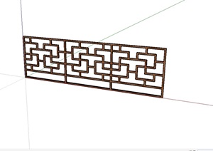 中式木质栏杆设计SU(草图大师)模型