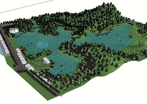 湿地公园设计SU(草图大师)模型