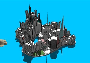 某滨海城市建筑综合楼设计SU(草图大师)模型