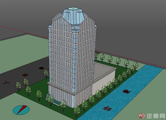 某国际酒店建筑楼设计su模型(3)