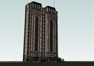 高层住宅精品建筑SU(草图大师)模型