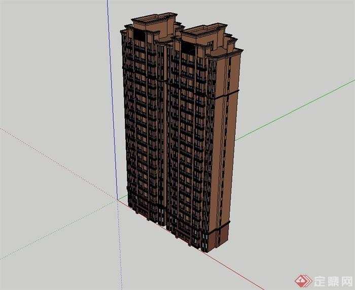 某小高层居住小区建筑楼设计su模型(2)