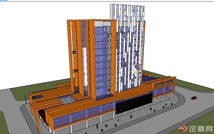 商场办公楼建筑设计su模型(2)