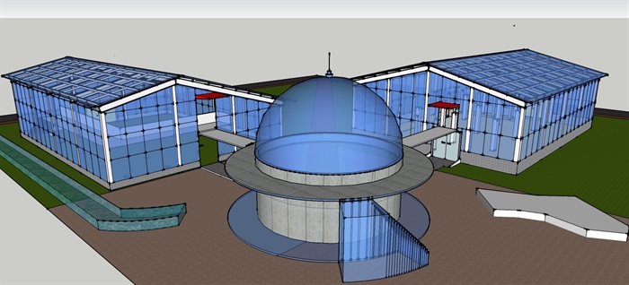西南温室屋面建筑设计su模型