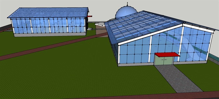 西南温室屋面建筑设计su模型