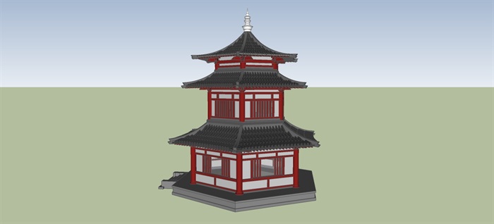 古建六角楼模型(1)