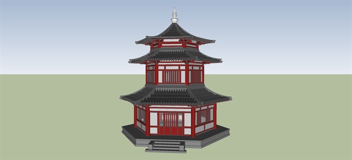 古建六角楼模型(3)
