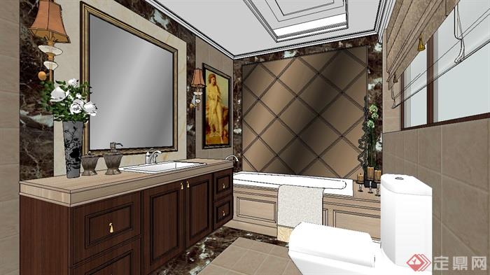 样板间卫浴空间设计su模型(1)