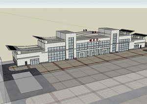 某火车站建筑SU(草图大师)模型
