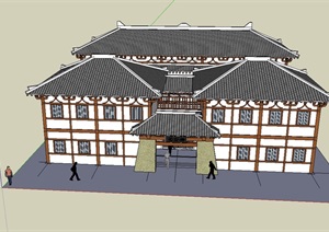 汉式博物馆建筑设计SU(草图大师)模型