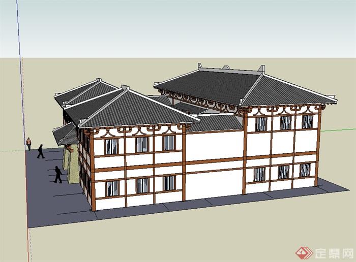 汉式博物馆建筑设计su模型(2)