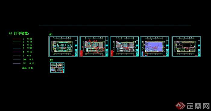 某完整一套的江阴售楼处室内设计cad施工图含ppt、psd、psd及效果图(9)