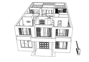 家装两层室内空间设计SU(草图大师)模型