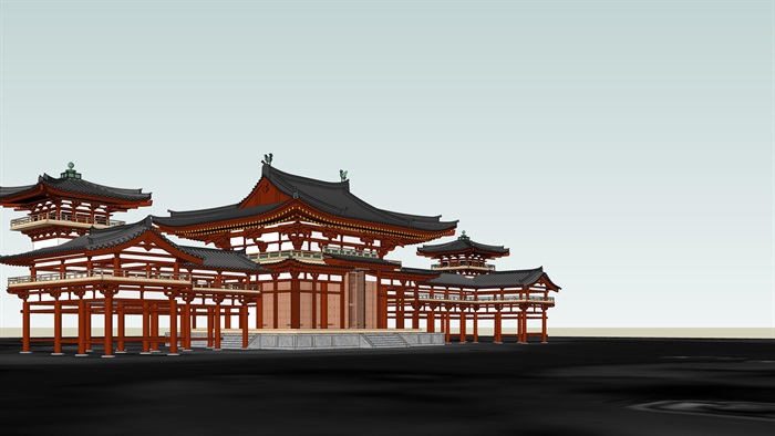 古典中式大殿旅欧建筑su模型