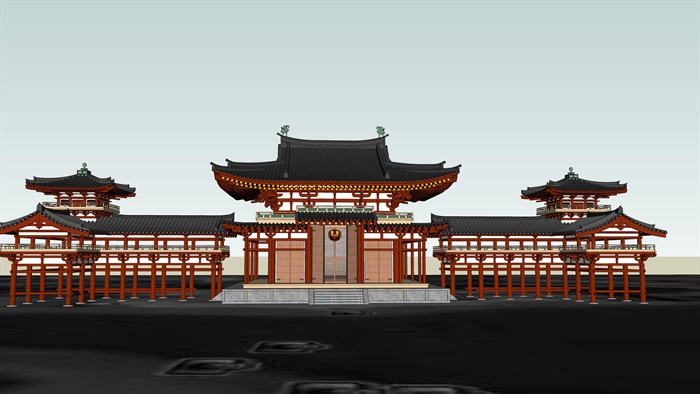 古典中式大殿旅欧建筑su模型