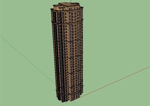某小区高层住宅楼建筑SU(草图大师)模型
