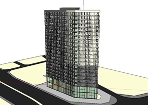 某小区高层住宅建筑SU(草图大师)模型
