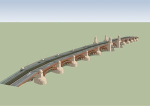 欧式交通码头大桥设计SU(草图大师)模型