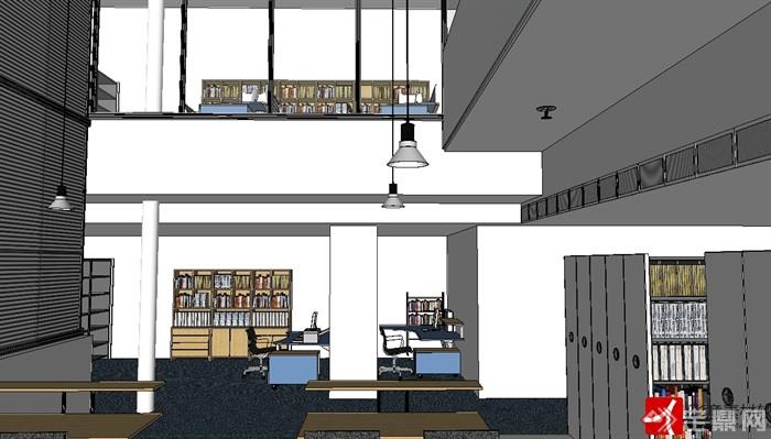图书馆室内空间设计su模型(2)