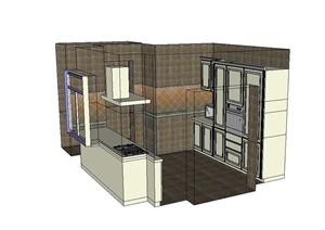 家装室内厨房设计SU(草图大师)模型