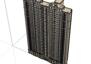 某高层小区住宅建筑SU(草图大师)模型